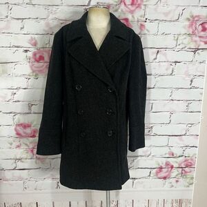 Lane Bryant dark gray button down pea coat